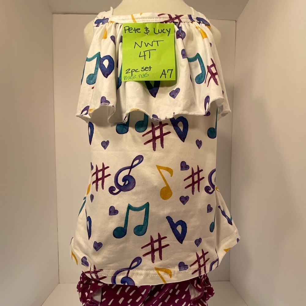 Pete & Lucy Musical themed 2pc boutique outfit
